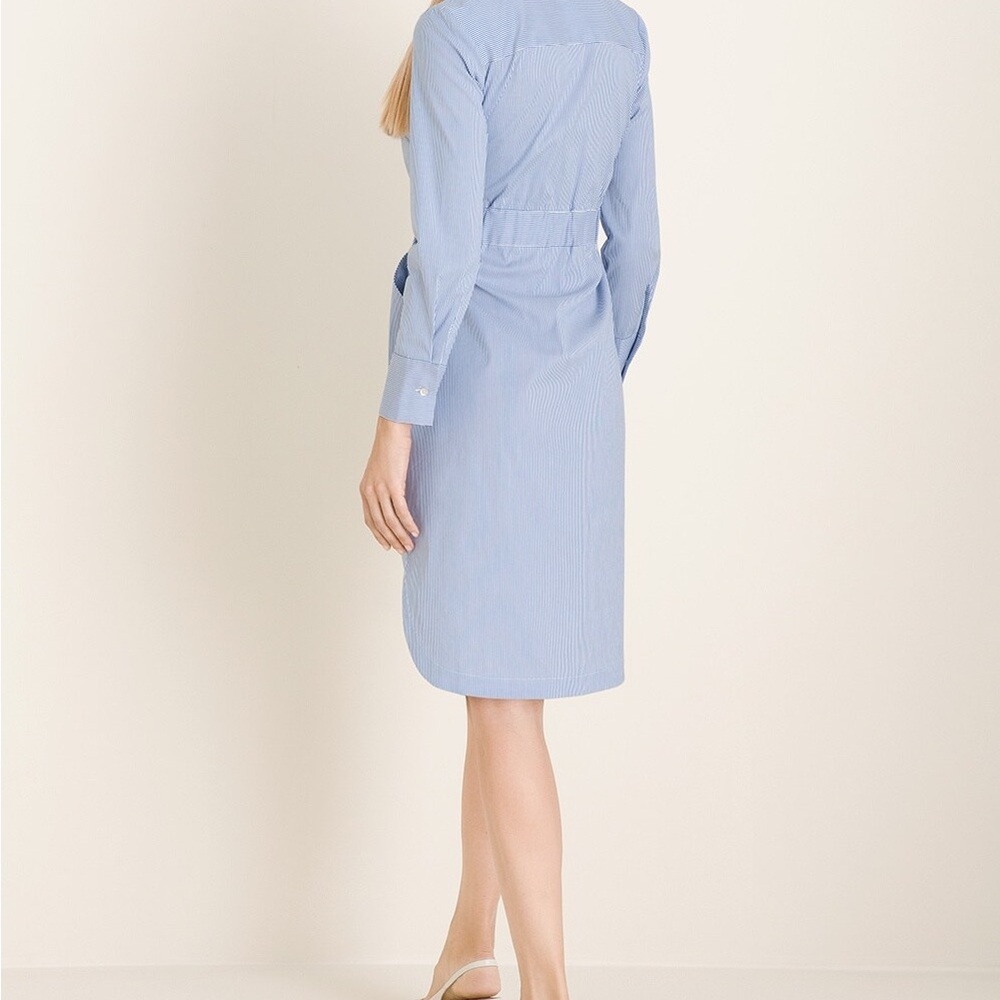 Chico’s Striped Tie Waist Shirt Dress - Picture 3 of 12